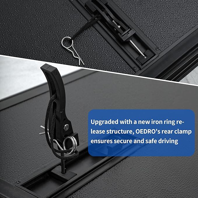 OEDRO FRP Hard Tri-fold Tonneau Cover Fits for Chevy Silverado 1500 & GMC Sierra 1500 2007-2013 New Body Style 5.8ft Bed w/o Multi-Flex Tailgate, Weather-Resistant