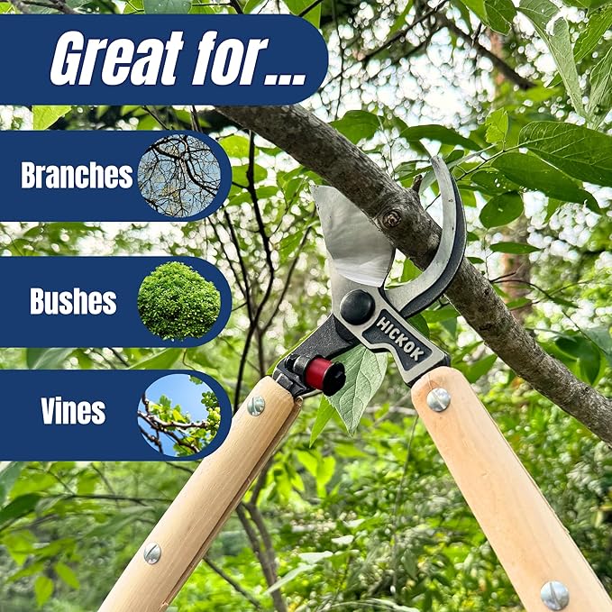 Heavy Duty Tree Lopper – 30" Long Reach Tree Branch Cutter with Hickory Wood Handles | Professional Arborist Pruning Tool Made in USA