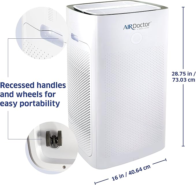 AIRDOCTOR AD5500i SMART HEPA Air Purifier for Extra Large Spaces & Open Concepts with UltraHEPA, Carbon & VOC Filters - Captures particles 100x Smaller than HEPA Standard (AirDoctor 5500i Smart)