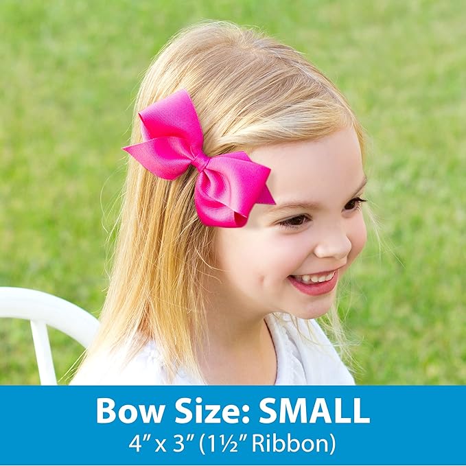 Wee Ones Baby Girl's Extra Small Grosgrain Bow On Matching Elastic Band, 0-6 Months, Light Pink