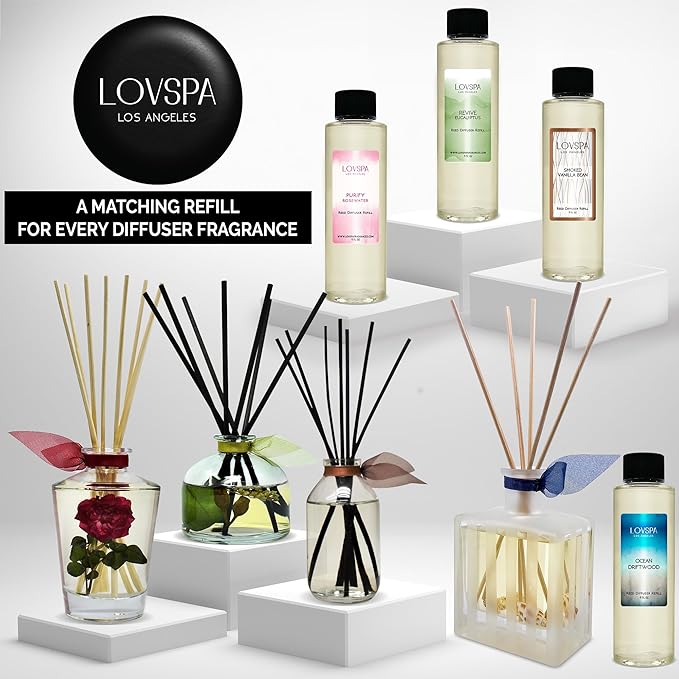 LOVSPA Euphoria Luxe Linen Diffuser Oil - Luxury Essential Oils for Diffuser Refill & Air Freshener Room Spray - Long-Lasting & Natural Home Fragrance, Scented Oil for Diffusers, USA Made, 4oz