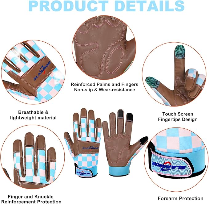 Leather-Gardening-Gloves for Women,Thorn-Proof Work-Gloves for Weeding,Digging,Planting,Pruning Yard garden Gloves