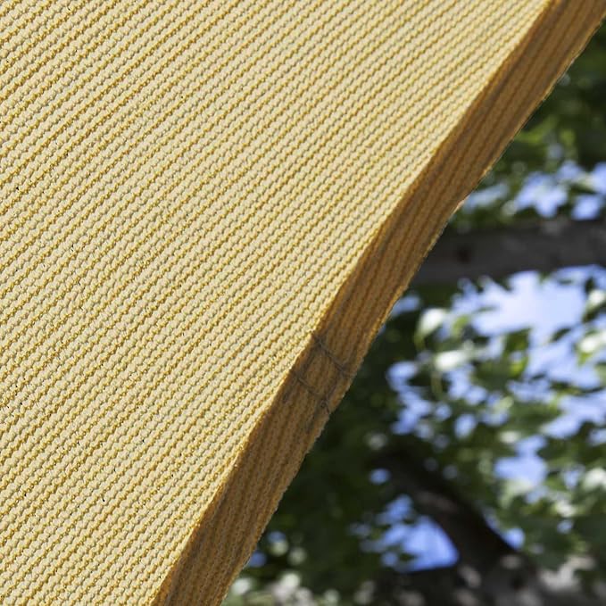 Amgo Custom Size 6' x 18' Sand Beige Rectangle Square Sun Shade Sail UPF50+ AGTAPR1620, Order to Make Canopy Awning, 95% UV Blockage, Water & Air Permeable, Commercial and Residential (We Customize)