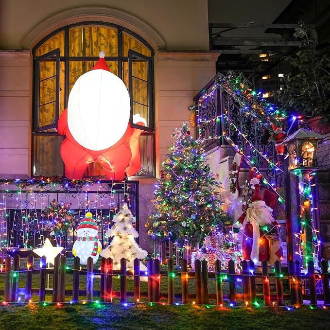 JMEXSUSS 2 Pack 100LED Multicolor Christmas Lights Indoor, 33 Ft Connectable Christmas Tree Lights Multicolor Outdoor Waterproof, 8 Modes String Lights Plug in for House Tree Party