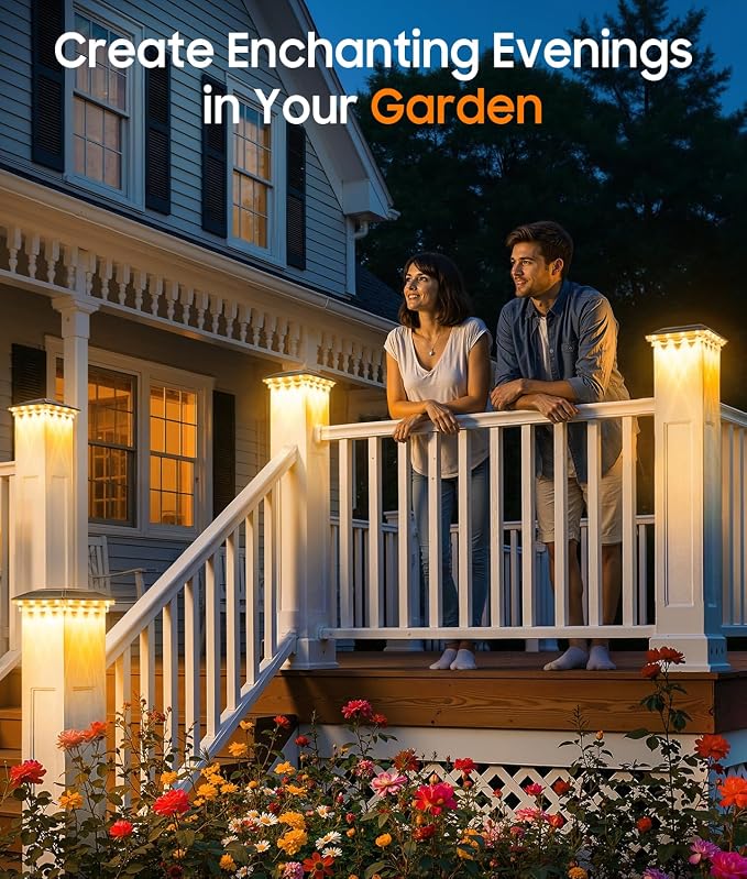 12 Pack 4x4 Solar Post Cap Lights Outdoor, 3 Modes 16 LED Fence Post Solar Lights, Focused Lens Deck Fence Post Lights Solar Powered Waterproof Fits 4x4 3.5x3.5 Vinyl Wooden Posts for Deck Porch