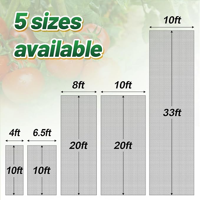 10x20ft Large Garden Netting - Ultra Fine Mesh Plant Covers to Keep Small Animals Pest Out, Bird Barrier for Protecting Vegetables Fruits Flowers Raised Beds (Without Support Pole)