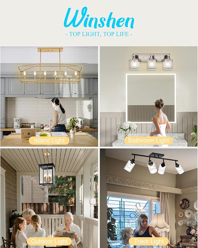Black LED 3000K Bathroom Light Fixture, Modern 4-Lights Vanity Lighting with Smoke Acrylic Shades, Wall Lamp Over Mirror for Kitchen Bedroom Dress Table (Integrated Led Chips Included)