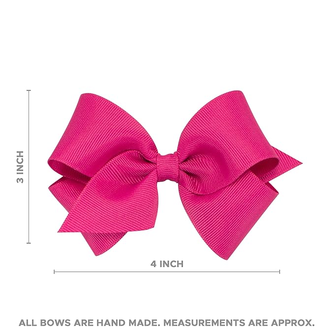 Wee Ones Girls' Classic Grosgrain Hair Bow on a Matching Baby Hair Band, For All Hair Types, Small Bow, 6-24 Months, White