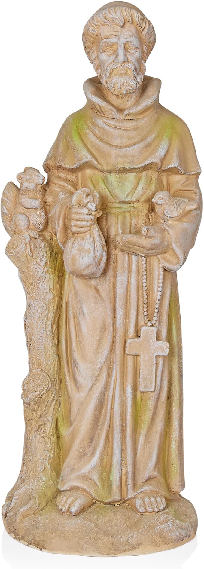 Alpine Corporation QFC103-201 Old World St. Francis Statue, Meaningful Statuary Décor for Garden, Patio, & Lawn, 31" H