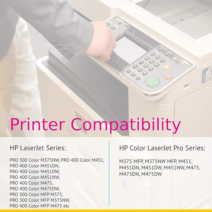 CS Replacement Toner Cartridge Compatible with HP PRO 400 Color M451DN CE410X Black 305A Color M375 MFP M375NW MFP M451 M451DN M451DW M451NW M475 M475DN M475DW