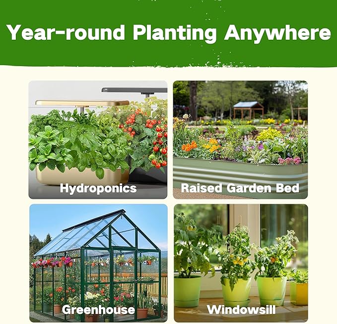 Lush&Dew Year-Round USDA Zone 6 Heirloom Survival Seed Kit, 32 Varieties 30,000+ Seeds for Planting Vegetables Herbs, Gardening Gifts for Women Men, Raised Garden Bed, Greenhouse Indoor Outdoor