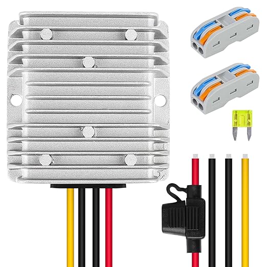 SUPERNIGHT 48V 36V to 12V Voltage Converter 240W 20A Regulator Step Down to 12V DC- DC Convert Reducer with Fuse Waterproof Power Supply Transformer Module for Golf Cart Scooters