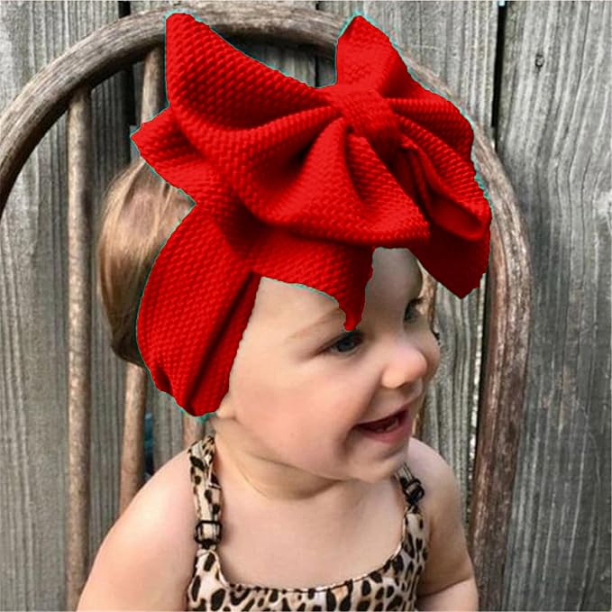 Bows for Baby Girls Headband, Newborn Bows Headbands Baby Hair Bows Hairbands Hair Accessories.(FD104-Red)