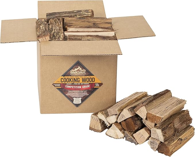 Smoak Firewood Cooking Wood Logs - USDA Certified Kiln Dried (8inch Pieces, 20-25lbs - Maple)