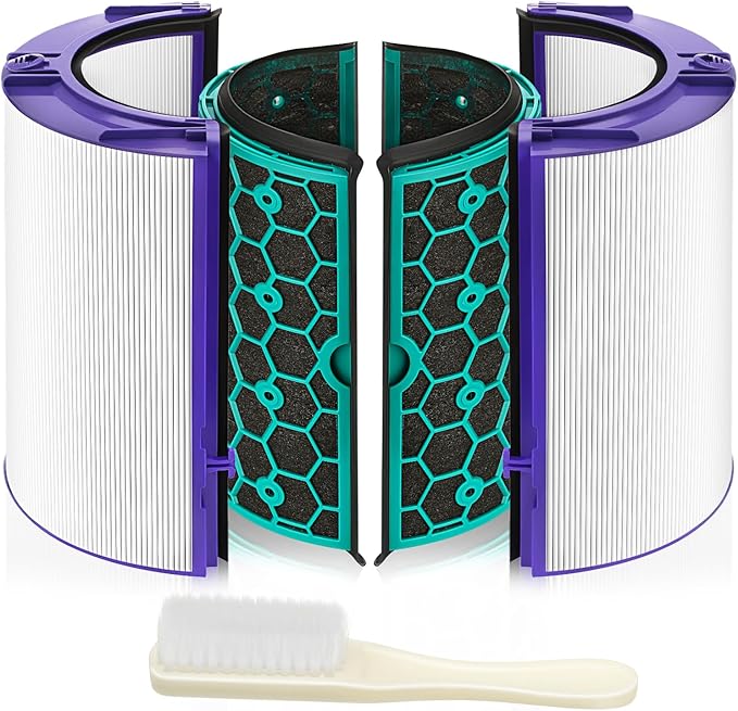TP04 Replacement Filter for Dyson HP04 TP04 DP04 TP05 DP05 Air Purifi-er Sealed Two Stage 360° Pure Cool Fan Combi Glass HEPA Filter & Activated Carbon Filter (Not for HP07,TP01,TP02,TP07,HP09)