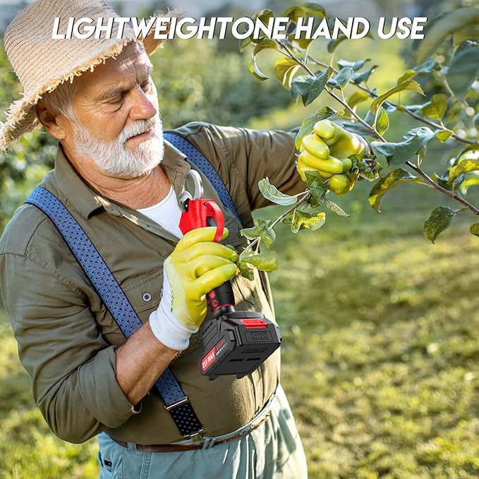 Upgraded Electric Pruning Shears,1.4" Cutting Diameter Cordless Power Pruner with LCD Display, Brushless Motor Pruning Shears with 2000mAh*2 Rechargeable Batteries for Garden Tree Pruner Branch