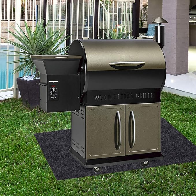 Under Grill Mat,Premium Grill Mat for Deck,Absorbent Oil Pad Protector for Decks and Patios,Waterproof,BBQ Mat for Under BBQ,36x60 Inch…