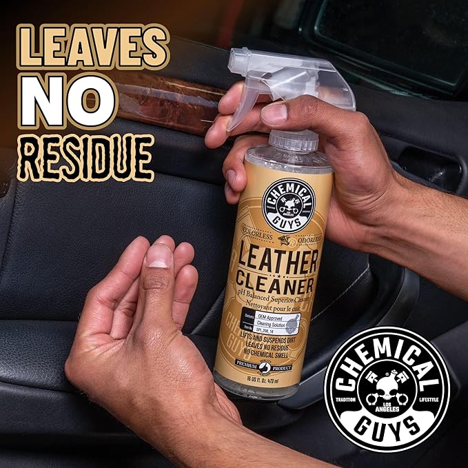 Chemical Guys Leather Cleaner and Conditioner Kit - 2 Bottles (4 oz Each), Car Cleaner and Conditioner, Safely Cleans & Conditions Leather Car Interiors, Furniture, Shoes, Boots, Bags, Apparel & More