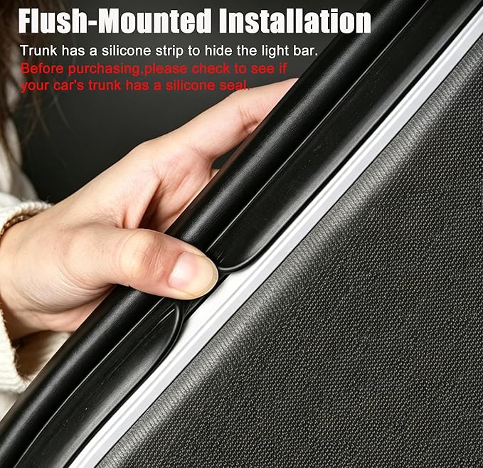 Car LED Strip Lights, Dynamic Flowing Car Trunk Light Strip, 157.48" Flexible Trunk Led Light Strip, Easy Install, Waterproof, Suitable for Cars, SUVs(White)