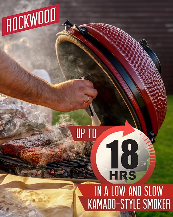 Rockwood Natural Lump Charcoal – Oak, Hickory & Cherry Hardwood Blend for Barbecue Smoking, High-Heat Grilling, & Outdoor Cooking – Clean Burning, Ideal for Kettle & Kamado Grills – 20lbs (1 pack)