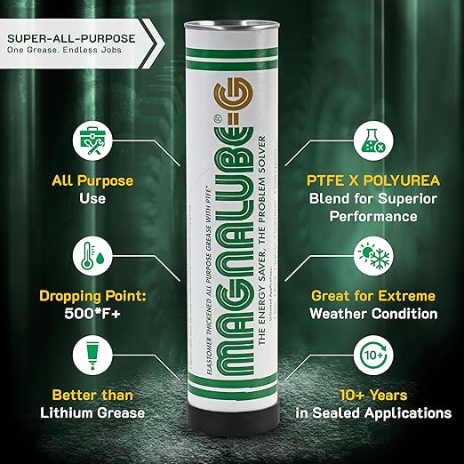 Magnalube-G General All Purpose Grease - Waterproof, Corrosion Resistant PTFE Lubricant. 1lb Multi-Purpose Grease Can for Mechanics and Heavy Duty Use