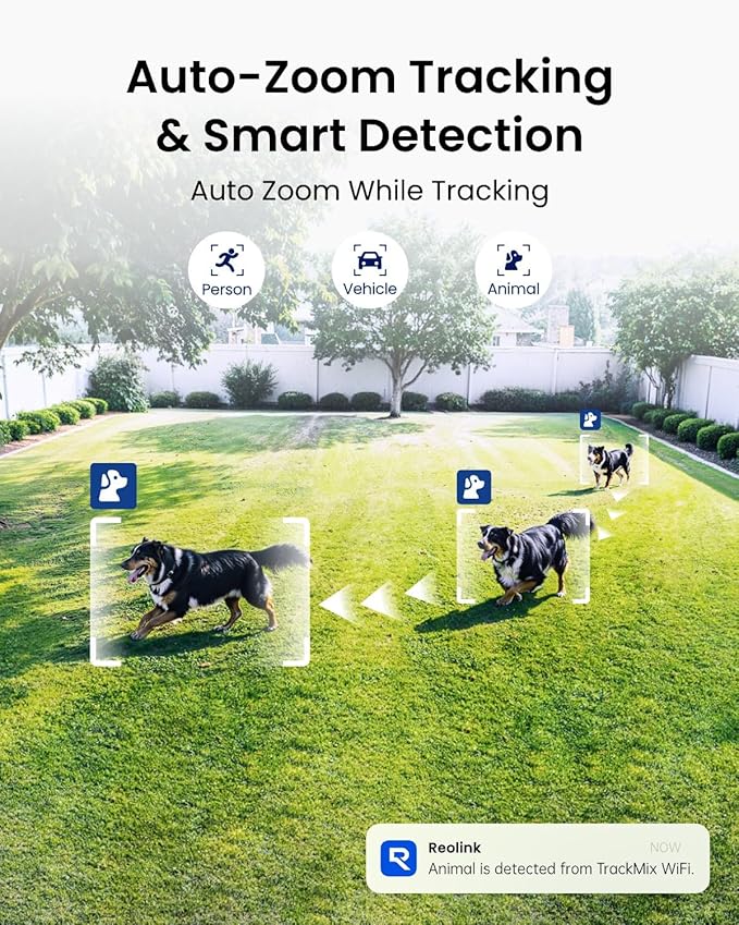 REOLINK 4K Wired WiFi Outdoor Camera, 8MP Dual Lens Security Camera, 360 PTZ Camera Auto Tracking, 2.4/5GHz Wi-Fi Smart Person/Vehicle Detection, 6X Hybrid Zoom, Color Night Vision, TrackMix WiFi