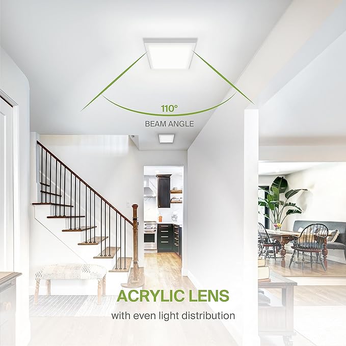 ASD LED 9" Square Flush Mount Light | 18W 1270LM 3000-5000K 120V | 3CCT, Dimmable, Ultra Slim, ETL Listed | Thin Surface Lamp, Bedroom Ceiling Lighting | White, 6 Pack
