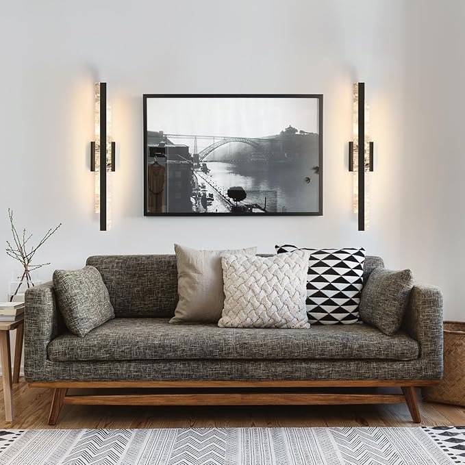 Modern Bathroom Vanity Light: Matte Black 27 inch 28W Dimmable LED Bath Bar Light Fixtures Over Mirror - Wall Sconce Picture Lights for Paintings Cabinets Bedroom 3000k
