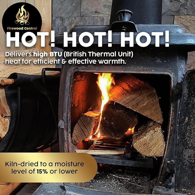 Kiln-Dried PA Ash – 16” Splits (Approx. 38 lb) – Mild Smoking Wood for Cooking, Grilling, BBQ & Campfires – Easy Light, Low Smoke, USA-Sourced