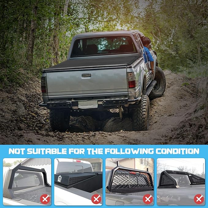 Truck Bed Tonneau Cover Compatible with Chevy Silverado & GMC Sierra 1500 2500 3500 HD 2010-2025 8 ft Long Box(No CarbonPro Bed), Soft Folding Style((Quad Fold)