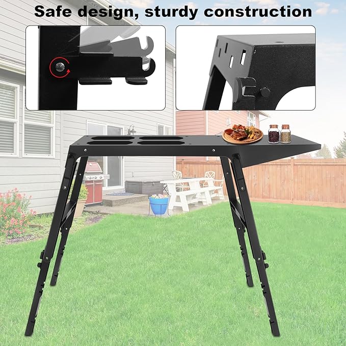 Portable Griddle Stand Compatible for Blackstone 17” 22" Propane Table Top Grill Stand,Universal Outdoor Camping Cooking Station with Side Shelf, Perfect Take Along for Outdoor Cooking and Camping