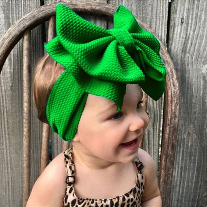 Bows for Baby Girls Headband, Newborn Bows Headbands Baby Hair Bows Hairbands Hair Accessories.(FD104-Red Green)