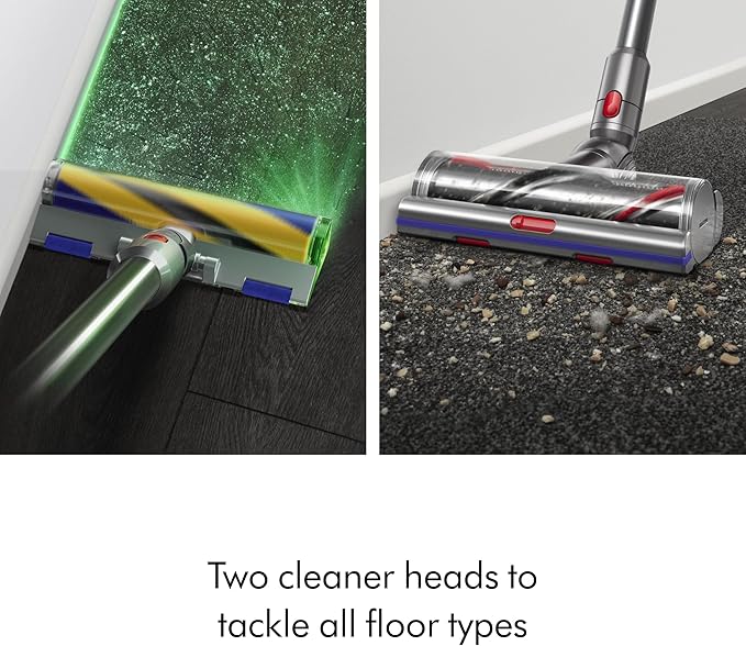 Dyson V15 Detect Plus Cordless Vacuum, Illumination Reveals dust, 240AW, 3 Power Modes, Up to 60 Minutes,² Deep Cleans Hard Floors and Carpets, Detangles pet Hair, Converts to Handheld