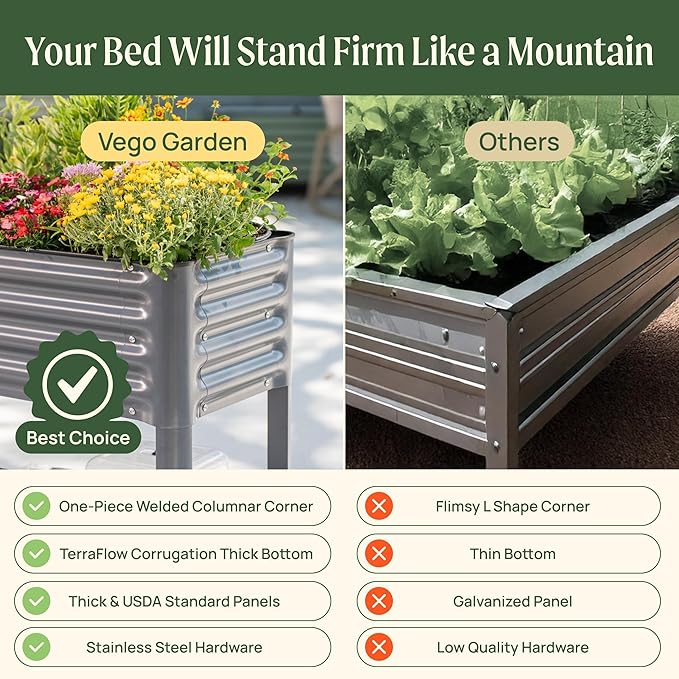 Rolling Elevated Raised Garden Bed - Slim Series, 1.5' x 3.5' Outdoor Planters Boxes with Legs & Storage Rack for Patio, 500 Lbs Weight Capacity, Raised Beds for Gardening Herbs Flowers, Olive Green