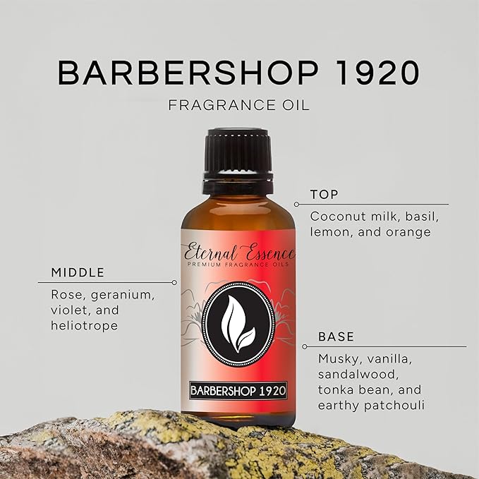 Eternal Essence Oils Barbershop 1920 - Premium Fragrance Oil for Candle, Soap Making, Aromatherapy, Diffusers, Home Care, & Humidifiers - 30ML