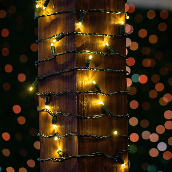 Novelty Lights 11.5 Feet 35 LED String Light, Warm White on Green Wire, 4" Spacing Short Fairy Lights, Connectable End-to-End, UL Listed for Indoor/Outdoor