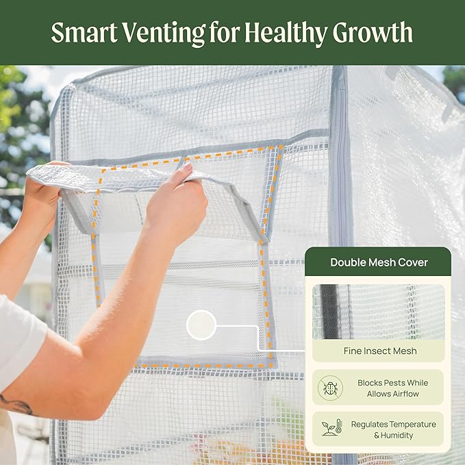 Frost Cover System for 2' x 4' Elevated Garden Bed - V Series, Winter Freeze Protection Covers for Outdoor & Patio Plants, Greenhouse Cover for Extending Growing Season, Garden Bed Not Included