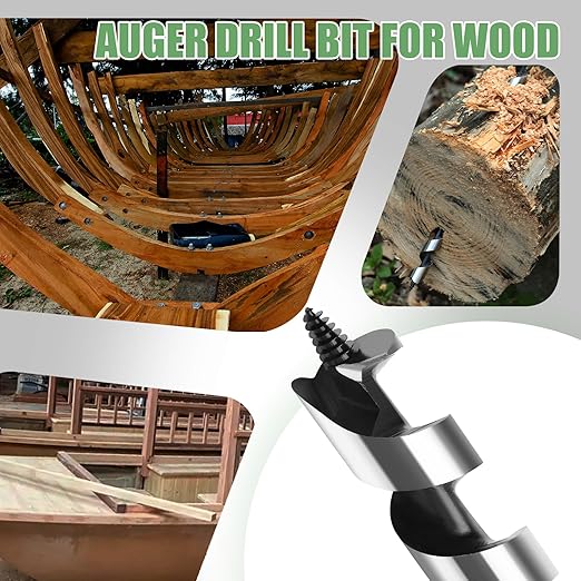 5/16 x 13.8 inch Auger Drill Bit for Wood, 8mmx350mm Hex Shank Ship Auger Bit for Soft Wood, Hard Wood, Plastic, Composite Materials and DIY Projects, 5/16"(8mm)