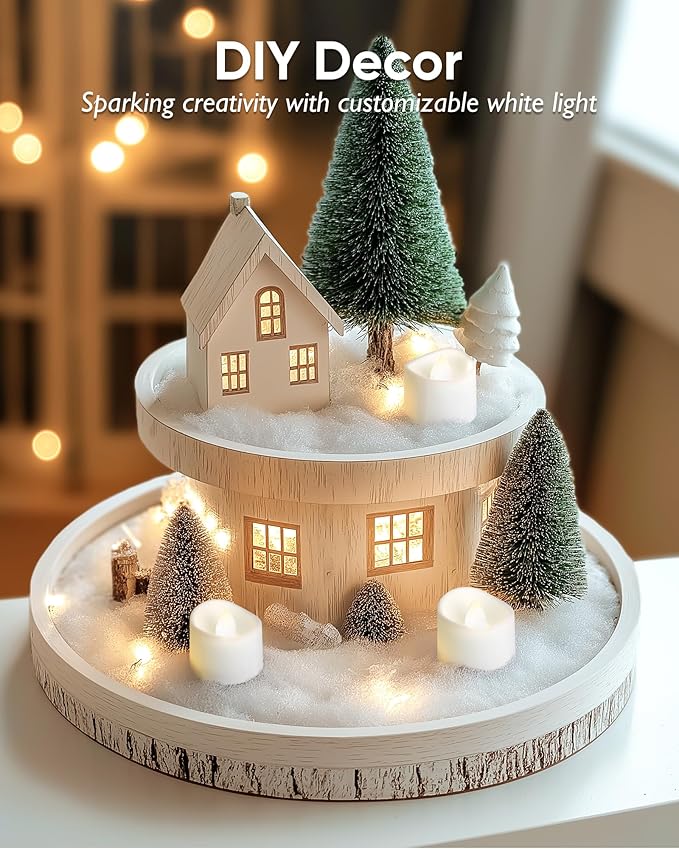 Homemory Timer Tea Lights Candles Battery Operated, 6H Timer Built-in, Auto On Daily, Flameless LED Tealight Votives for Table Centerpieces, Lantern, Holiday Decor, Cool White, No Remote, 24-Pack