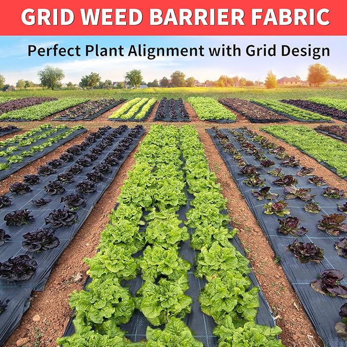 3ft x 300ft Landscape Fabric -Heavy Duty Weed Barrier Fabric for Landscaping, Weed Blocker Cloth,Geotextile Fabric for Garden, Driveway & Ground Cover, Garden Weed Mats,Grid Design