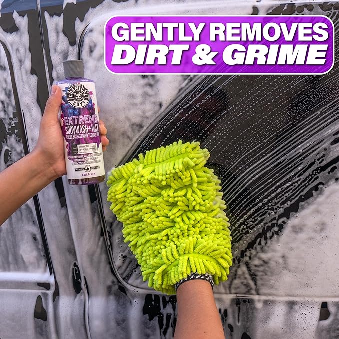 Chemical Guys Extreme Bodywash & Wax Foaming Car Wash Soap, (Works with Foam Cannons/Guns or Bucket Washes) for Trucks, Motorcycles, RVs & More, 32 fl oz, Grape Scent