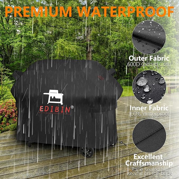 Grill Cover for Traeger Woodridge Pro Grill & Woodridge Elite Grill, BAC776 for Traeger TFB97JLH TFC97XLH Full Length Cover 600D Heavy Duty Waterproof,67" L x 27" W x 46" H