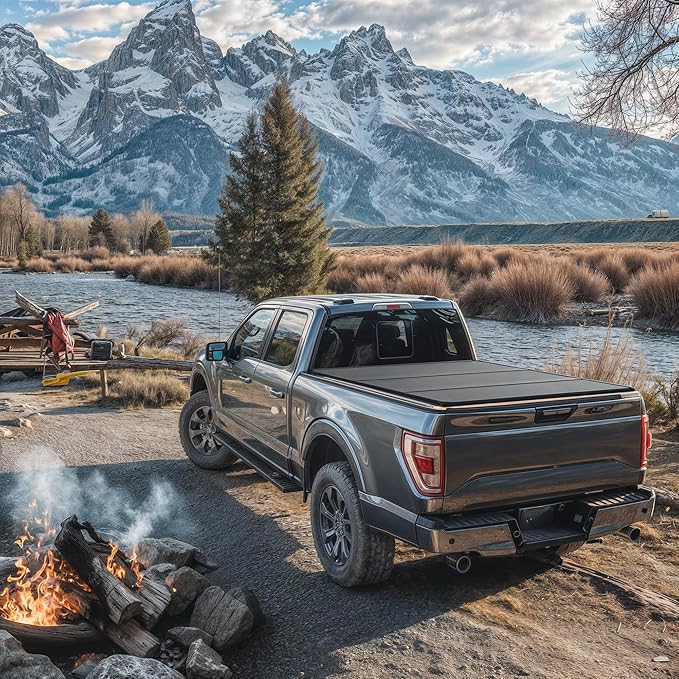 OEDRO FRP Hard Tri-fold Tonneau Cover Fits for Chevy Silverado 1500 & GMC Sierra 1500 2007-2013 New Body Style 5.8ft Bed w/o Multi-Flex Tailgate, Weather-Resistant