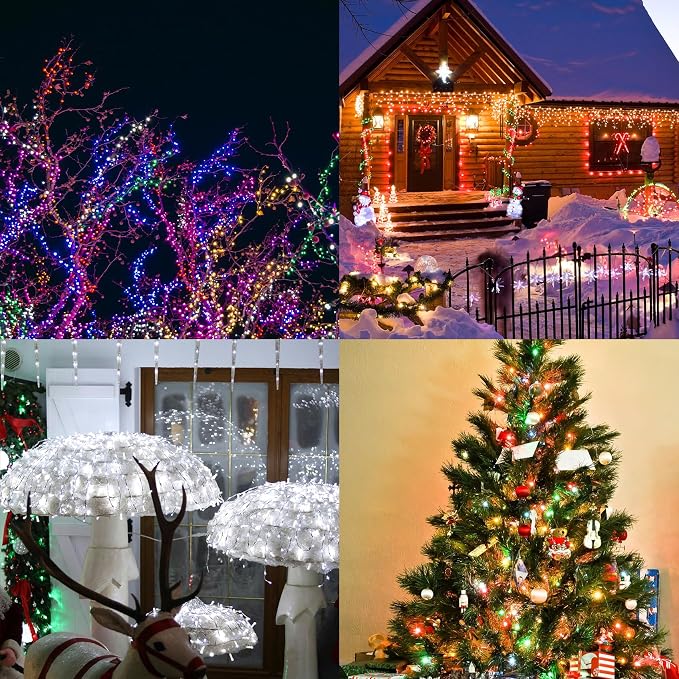 Solar String Lights Outdoor, 66 Feet 200 LEDs 8 Modes Solar Fairy Lights for Outside, Waterproof Outdoor Light for Patio Yard Christmas Tree Halloween Wedding Party Decorations, Pink
