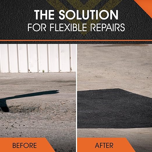 Roklin Systems, Inc. - FloMix Rapid Asphalt Repair, Quick-Drying Spall, Floor & Asphalt Crack Filler, Simple-to-Apply Driveway Sealer (Black, 3 Gallon Kit)