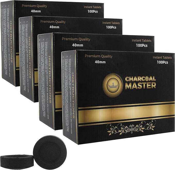 Coal Instant Light – Incense Instant Coal Disks – Coal Tablets – Charcoal Disks – Set of 400 Coal Rolls – 40 mm Quick Light Charcoal Briquettes – Natural Coal Disks – Slow Burn and Low Smoke (400)