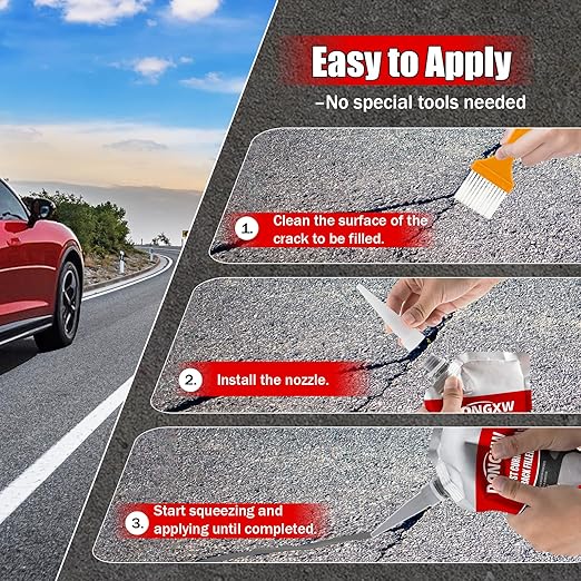 Concrete Crack Filler and Sealant 2Pcs, Quick Drying Cement Crack Filler Waterproof Repair Sealant, Weather Resistant Concrete Sealer Outdoor Caulking Glue for Cement-Based Materials, Gray