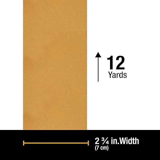 Dura-Gold Premium - 240 Grit Gold - Hook & Loop Backing Longboard Continuous Sandpaper Roll, 2-3/4" Wide, 12 Yards Long - for Automotive & Woodworking Air File Long Board Sanders, Hand Sanding Blocks