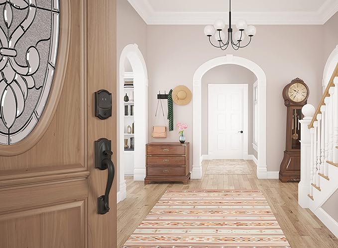 Schlage BE499WB CAM 716 Encode Plus WiFi Deadbolt Smart Lock, Keyless Entry Touchscreen Door Lock with Camelot Trim, Aged Bronze