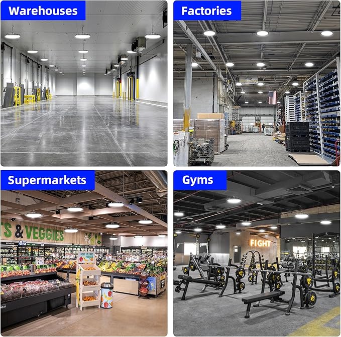 150W UFO LED High Bay Light, 20250lm 5000K Daylight UFO LED High Bay Shop Lights [450W MH/HPS Equiv.] 100-277V IP65 Waterproof Commercial Bay Lighting for Warehouse Workshop Factory Shop, 2 Pack